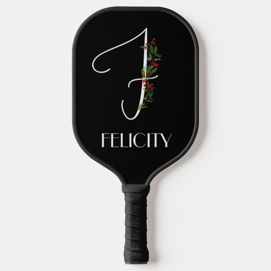 Minimalistisch waterverf monogram F Docent Pickleball Paddle (Voorkant)