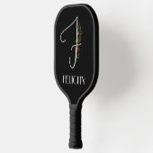 Minimalistisch waterverf monogram F Docent Pickleball Paddle (Links)