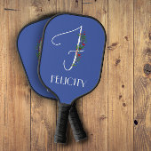 Minimalistisch waterverf monogram F Docent Pickleball Paddle