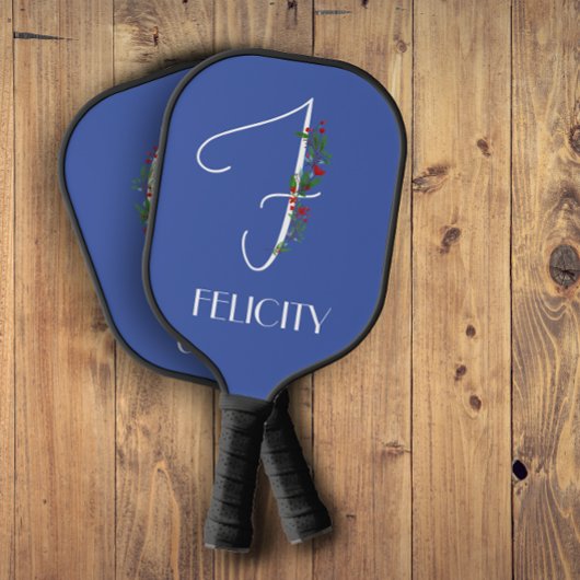 Minimalistisch waterverf monogram F Docent Pickleball Paddle