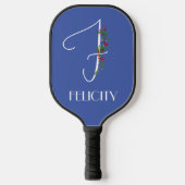 Minimalistisch waterverf monogram F Docent Pickleball Paddle (Voorkant)