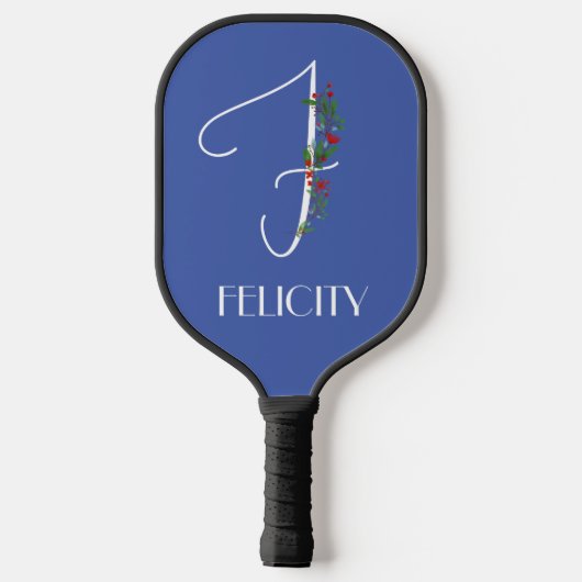 Minimalistisch waterverf monogram F Docent Pickleball Paddle (Achterkant)