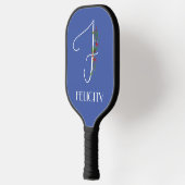 Minimalistisch waterverf monogram F Docent Pickleball Paddle (Links)