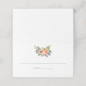 Minimalistisch Waterverf Oranje Floral Table Plaatskaartje (Buitenkant ongevouwen)