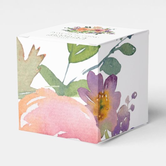 Minimalistisch Waterverf Oranje Floral Vrijgezelle Bedankdoosjes (Voorkant Zijde)