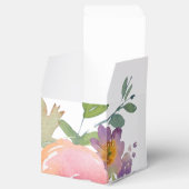 Minimalistisch Waterverf Oranje Floral Vrijgezelle Bedankdoosjes (Geopend)