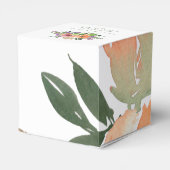 Minimalistisch Waterverf Oranje Floral Vrijgezelle Bedankdoosjes (Achterkant)