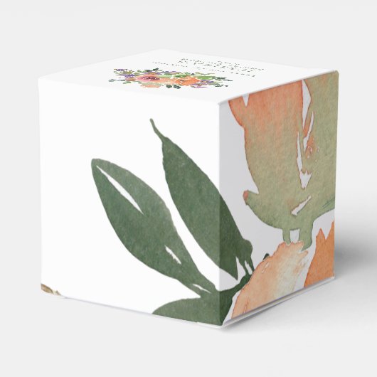 Minimalistisch Waterverf Oranje Floral Vrijgezelle Bedankdoosjes (Achterkant)