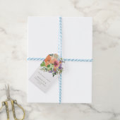 Minimalistisch Waterverf Oranje Floral Vrijgezelle Cadeaulabel (Met Touw)