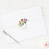 Minimalistisch Waterverf Oranje Floral Vrijgezelle Ronde Sticker (Envelop)