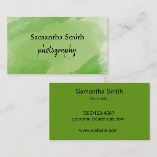 Minimalistisch waterverf penseel visitekaartje (Voorkant / Achterkant)