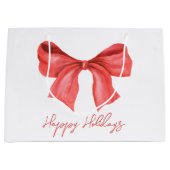 Minimalistisch Waterverf Prettige feestdagen rood Groot Cadeauzakje (Voorkant)