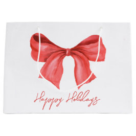 Minimalistisch Waterverf Prettige feestdagen rood Groot Cadeauzakje