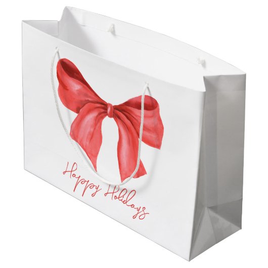 Minimalistisch Waterverf Prettige feestdagen rood Groot Cadeauzakje (Achterkant Gekanteld)