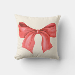 Minimalistisch Waterverf Prettige feestdagen rood Kussen