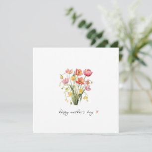 MINIMALISTISCH Waterverf Tulpen Moederdagkaart Feestdagenkaart