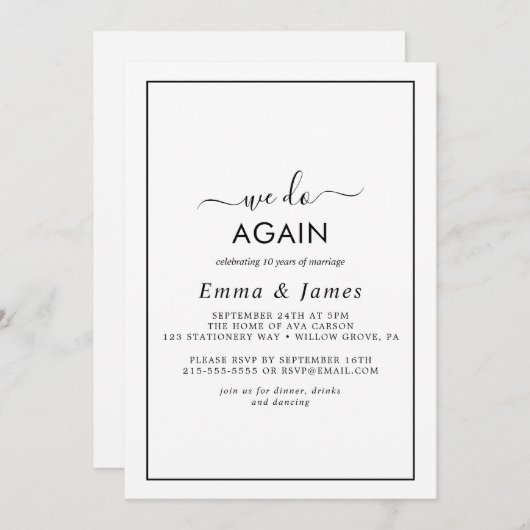 Minimalistisch "We Do Again" gelofte vernieuwing u Kaart (Voorkant / Achterkant)