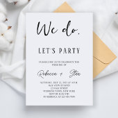 Minimalistisch We Do Wedding Let's Party Wedding Kaart