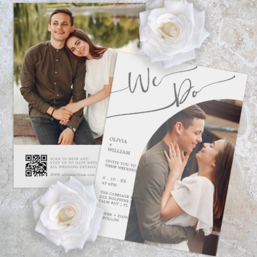 Minimalistisch We doen foto bruiloft uitnodiging