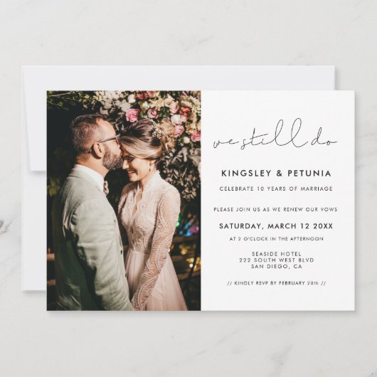 Minimalistisch We doen nog steeds Vow vernieuwing Kaart (Voorkant)