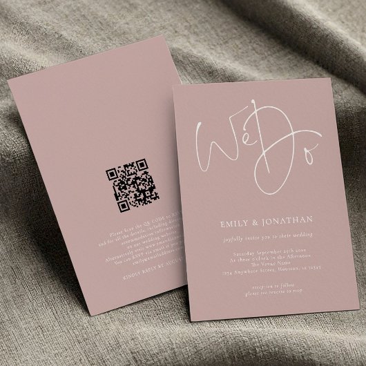 Minimalistisch We doen Script Dusty Roos QR Code W Kaart