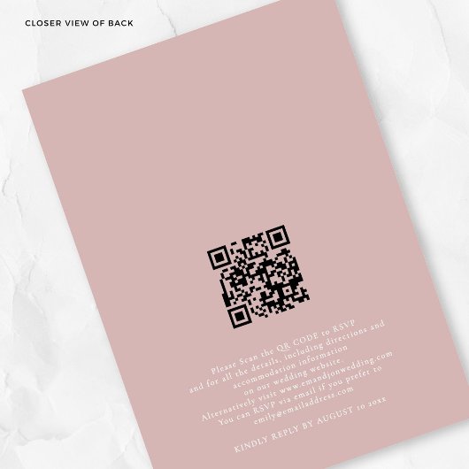 Minimalistisch We doen Script Dusty Roos QR Code W Kaart