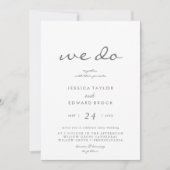 Minimalistisch: we doen Silver Script Photo Weddin Kaart (Voorkant)
