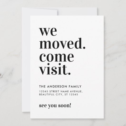 Minimalistisch: we gaan naar Typografie Bezoek Aankondiging (Voorkant)