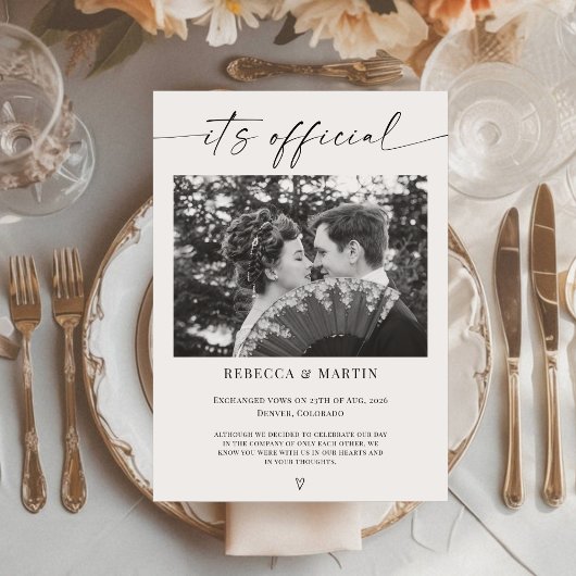 Minimalistisch We Getrouwd Wedding Accouncement Aankondiging