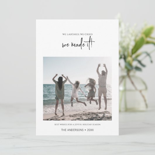 Minimalistisch we hebben het Kerstmis gemaakt Feestdagenkaart (Staand voorkant)