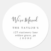 Minimalistisch: we hebben nieuwe adresenvelop verp ronde sticker (Voorkant)