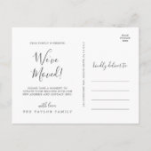 Minimalistisch: we hebben ons verplaatst aankondigingskaart (Achterkant)