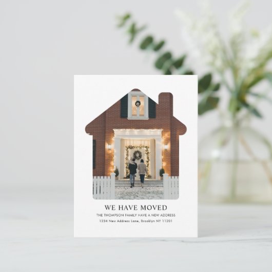 Minimalistisch We hebben verplaatst Nieuwe Thuisfo Briefkaart (Staand voorkant)
