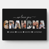 Minimalistisch We Love You Oma Fotocollage Zwart Fotoplaat (voorkant)