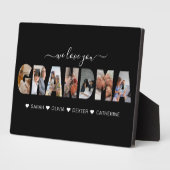 Minimalistisch We Love You Oma Fotocollage Zwart Fotoplaat (Zijkant)