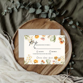 Minimalistisch Weadow Ivory Wildflower bruiloft th RSVP Kaartje