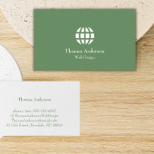 Minimalistisch webdesign, modern groen en wit visitekaartje