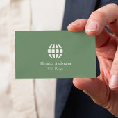 Minimalistisch webdesign, modern groen en wit visitekaartje