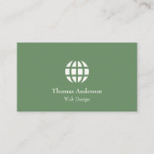 Minimalistisch webdesign, modern groen en wit visitekaartje (Voorkant)