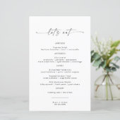 Minimalistisch Weddenrenmenu Laten we het menu Eat (Staand voorkant)