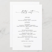 Minimalistisch Weddenrenmenu Laten we het menu Eat (Voorkant / Achterkant)