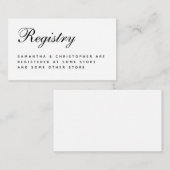 Minimalistisch weddenschap Eenvoudig zwart-wit Informatiekaartje (Voorkant / Achterkant)