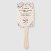 Minimalistisch weddenschap met een programma Flora Handwaaier (Voorkant)