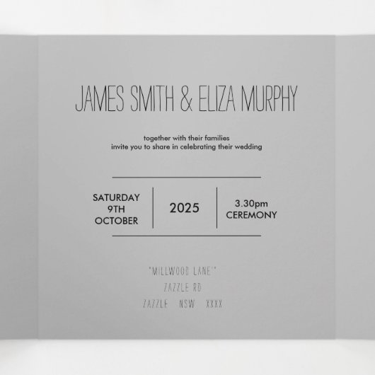 Minimalistisch weddenschap met foto drieluik programma (Binnenkant midden)