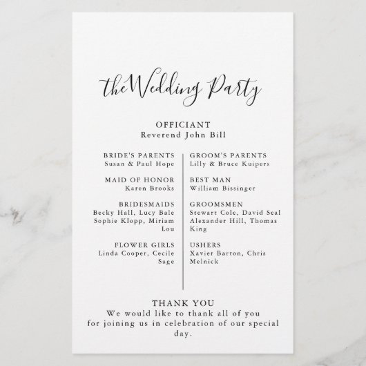 Minimalistisch weddenschap met kalligrafie (Achterkant)