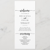 Minimalistisch weddenschap met kalligrafie programmakaart (Voorkant)