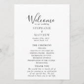 Minimalistisch weddenschap met kalligrafie programmakaart (Voorkant)