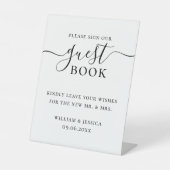 Minimalistisch weddenschap reclamebord met voetstuk (Voorkant)