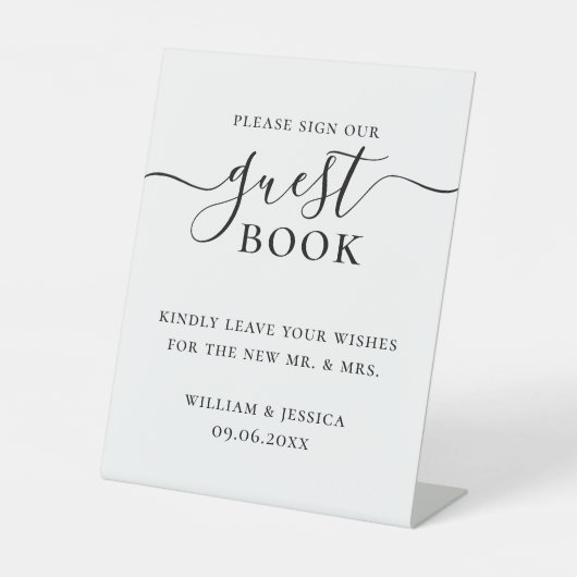 Minimalistisch weddenschap reclamebord met voetstuk (Voorkant)