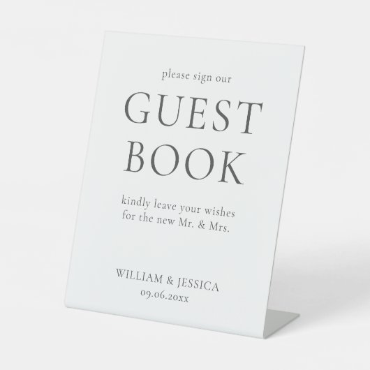Minimalistisch weddenschap reclamebord met voetstuk (Voorkant)